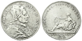 ROMA
Clemente XII (Lorenzo Corsini), 1730-1740. 
Testone 1736 a. VII.
Ag
gr. 8,01
Dr. CLEMENS - XII• P• M •AN• VII. Busto a s. con camauro, mozze...