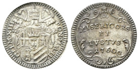 ROMA
Clemente XIII (Carlo della Torre di Rezzonico), 1758-1769. 
Grosso 1760 a. II.
Ag
gr. 1,35
Dr. CLEM• XIII - PON •M• A• II•. Stemma sormontat...