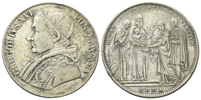 ROMA
Gregorio XVI (Bartolomeo Alberto Cappellari), 1831-1846.
Scudo 1834 a. IV...