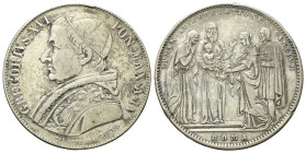 ROMA
Gregorio XVI (Bartolomeo Alberto Cappellari), 1831-1846.
Scudo 1834 a. IV.
Ag
Dr. GREGORIVS ▴XVI - PON▴ MAX▴ A ▴IV. Busto del Pontefice a s.,...