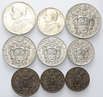 ROMA
Pio XI (Achille Ratti), 1929-1938.
Serie completa di 8 valori 1929 a. VIII. 10 Lire (Ar), 5 Lire (Ar); 2 Lire (Ni); 1 Lira (Ni); 50 Cent (Ni); ...