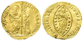 VENEZIA
Silvestro Valier Doge CIX, 1694-1700.
Zecchino. 
Au
gr. 3,45
Dr. SILV✶VALERIO• - S•M•VENET✶. San Marco stante verso s., porge il vessillo...