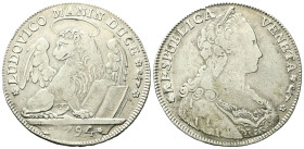 VENEZIA
Ludovico Manin Doge CXX, 1789-1797.
Tallero per il Levante 1794.
Ag
gr. 28,29
Dr. ✿LUDOVICO MANIN DUCE✿ -✿. Leone alato, nimbato e rampan...