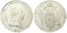 VENEZIA
Francesco I (II) d’Asburgo Lorena, Re del Lombardo Veneto, 1815-1835.
Tallero di convenzione 1818.
Ag
gr. 27,90
Dr. FRANCISCVS•I•D•G•AVST...