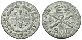 SAVOIA ANTICHI
Vittorio Amedeo III, 1773-1796.
Monetazione per la Sardegna. Soldo Sardo 1774.
Mi
gr. 2,06
Dr. VIC• AM•D•G• REX •SAR• CYP• ET• IER...