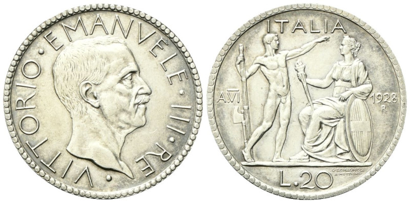 REGNO D’ITALIA
Vittorio Emanuele III, 1900-1943.
20 Lire 1928 a. VI Roma, Litt...