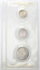 AJMAN
Rashid Bin Humaid al-Nuaimi, 1928-1981. 
Set di tre valori 1969 composto da 5, 2, 1 Riyal.
Ag
KM#MS1.
In blister originale. FDC