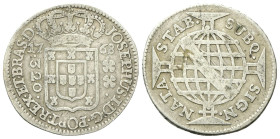 BRASILE
Giovanni I di Braganza, 1750-1777.
320 Reis 1768 Rio de Janeiro.
Ag
gr. 8,63
Dr. JOSEPHUS I D G PORT REX ET BRAS D. Corona regale con val...