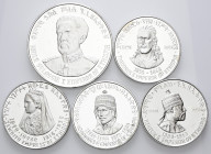 ETIOPIA
Haile Selassie I, 1930-1974.
Set 1972 composto da n. 1- 10 Dollari e n. 4 - 5 Dollari, 5 Sovrani del Regno di Etiopia.
Ag
gr. 119,36 total...