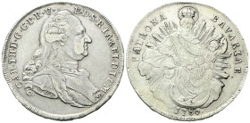 GERMANIA
Bayern. Karl Theodor, 1777-1799.
Tallero 1780.
Ag
gr. 27,86
Dr. CAR• TH• D• G• C• P• R• V• - B •D• S• R• I •A• & •E L• D• I• C• M•. Bust...