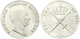 GERMANIA
Bayern. Maximilian IV Joseph, 1799-1805.
Tallero 1816.
Ag
gr. 29,34
Dr. MAXIMILIANUS IOSEPHUS BAVARIAE REX. Testa nuda a d.
Rv. PRO DEO...