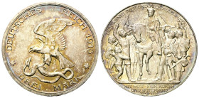 GERMANIA
Prussia. Wilhelm II, 1888-1918.
3 Marchi 1913 (Centenario della sconfitta Napoleone).
Ag
gr. 16,63
Dr. Un’aquila afferra una serpe con g...