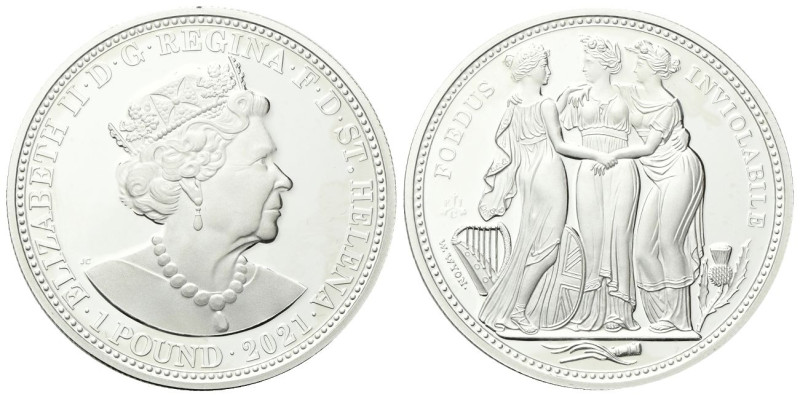GRAN BRETAGNA
Elisabetta II, 1952-2022.
Pound 2021 The Three Graces.
Ag
gr. ...