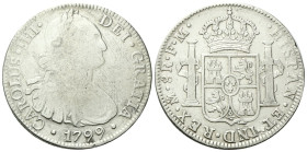MESSICO
Carlo IV di Spagna, 1788-1808.
8 Reales 1799 FM.
Ag
gr. 26,51
Dr. Busto laureato e corazzato a d.
Rv. Stemma coronato tra due colonne.
...
