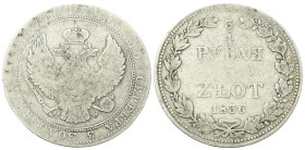 POLONIA
Nicola I, 1825-1855.
5 Zloty 1836 M W, Warsaw.
Ag
gr. 14,65
Dr. Aquila bicipite coronata ad ali spiegate regge scettro e globo crucigero....
