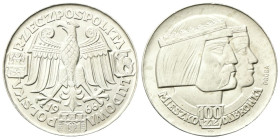 POLONIA
Repubblica Popolare, 1945-1989. 
100 Zloty 1966 Prova. 
Ag
gr. 20,09
Dr. Aquila ad ali spiegate.
Rv. Teste affiancate del re Mieszko e d...