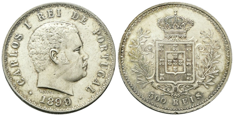 PORTOGALLO
Carlo I di Portogallo, 1889-1908.
500 Reis 1899.
Ag
gr. 12,49
Dr...