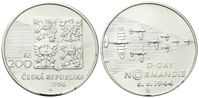 REPUBBLICA CECA
Repubblica, dal 1993.
200 Corone 1994, 50mo Anniversario dello sbarco in Normandia.
Ag
gr. 31
Dr. Stemma ceco con denominazione e...