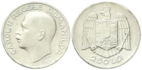 ROMANIA
Carlo II, 1930-1940.
250 Lei 1935.
Ag
gr. 13,30
Dr. Testa nuda a s.
Rv. Stemma.
KM#53.
Buon BB