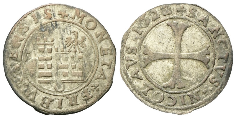 SVIZZERA
Cantone di Friburgo.
Batzen 1622.
Mi
gr. 2,13
Dr. +MONETA +FRIBURG...