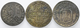 SVIZZERA
Cantoni di Basilea, Ginevra, Vaduz.
Lotto 3 monete svizzere; 10 Centesimi 1839 Ginevra (Mi), 1 Batz 1832 Vaud (Mi), 3 Batz 1809 Basilea (Ag...