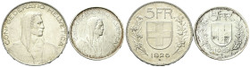 SVIZZERA
Confederazione Elvetica, dal 1848.
Lotto di n. 2 - 5 Franchi 1926 e 1967.
Ag
gr. 40,02 totali
SPL