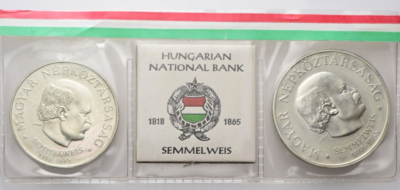 UNGHERIA
Repubblica Popolare, 1949-1989. 
100 e 50 Forint 1968, Ignác Semmelwe...