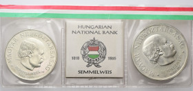 UNGHERIA
Repubblica Popolare, 1949-1989. 
100 e 50 Forint 1968, Ignác Semmelweis.
Ag
Dr. Ritratto a s. di Ignác Semmelweis.
Rv. Stemma nazionale ...