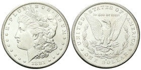 USA
Federazione.
Dollaro 1881 S, zecca di San Francisco.
Ag
gr. 26,66
Dr. Testa muliebre diademata a s., con berretto frigio.
Rv. Aquila ad ali ...
