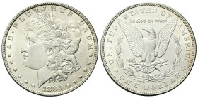 USA
Federazione. 
Dollaro 1883, zecca di Philadelphia.
Ag
gr. 26,65
Dr. Testa muliebre diademata a s., con berretto frigio.
Rv. Aquila ad ali sp...
