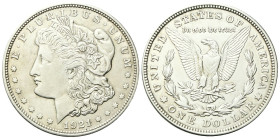 USA
 Federazione.
Dollaro 1921 D, zecca di Denver.
Ag
gr. 26,64
Dr. Testa muliebre diademata a s., con berretto frigio.
Rv. Aquila ad ali spiega...