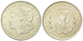 USA
 Federazione.
Dollaro 1921, zecca di Philadelphia.
Ag
gr. 26,63
Dr. Testa muliebre diademata a s., con berretto frigio.
Rv. Aquila ad ali sp...