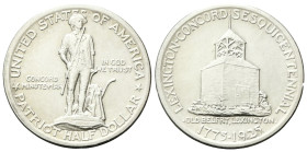 USA
Confederazione.
Half Dollar 1925, Lexington-Concord Sesquicentennial.
Ag
Dr. Statua del soldato Minuteman con il suo fucile di Daniel Chester ...