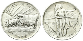 USA
Federazione.
Half Dollar 1926 S, zecca di San Francisco, Oregon Trail Memorial. 
Ag
gr. 12,55
Dr. Carovana guidata da buoi verso s.
Rv. Nati...