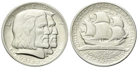 USA
Confederazione.
Half Dollar 1936, 300th Anniversary of Dutch settlement on Long Island.
Ag
Dr. Un colono olandese e un nativo americano algonc...