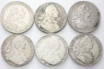 LOTTI MULTIPLI
Bavaria. Massimiliano Giuseppe III, 1745-1777.
Lotto di 6 monete tedesche in argento (Talleri).
Ag
MB e BB