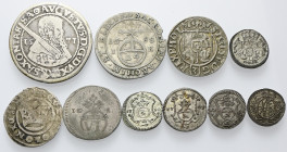 LOTTI MULTIPLI
XVI- XVIII secolo.
Lotto di 10 monete in argento e mistura estere (Germania e Polonia) di piccolo modulo: 1/8 di Taler, Pfennig, 3 Po...