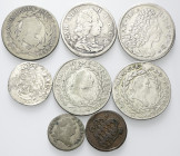 LOTTI MULTIPLI
XVI- XVIII secolo.
Lotto di 8 monete in argento, mistura e rame estere (stati tedeschi) di piccolo modulo: 20, 30, 3 Kreuzer, 2 Pfenn...
