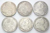 LOTTI MULTIPLI
Bavaria. Massimiliano Giuseppe III, 1745-1777 e Karl Theodor, 1777-1799.
Lotto di 6 monete tedesche in argento (Talleri e n.1 1/2 Tal...