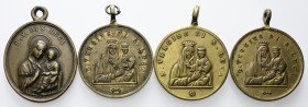 BOLOGNA
XX secolo.
Lotto di quattro medaglie devozionali con la B. Vergine di San Luca e San Giuseppe.
Æ Æ dorato
Rara.
Ottima condizione