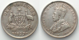 AUSTRALIA. Shilling 1927, George V, silver, KEY DATE! XF
