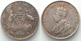 AUSTRALIA. Florin 1931, George V, silver, XF!