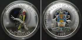 BAHAMAS 2 Dollars 1995 Bahama Amazon Parrot FLORA & FAUNA silver colored