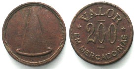 BRAZIL. Token 200 Reis ND (about 1920), bronze, 21mm, XF