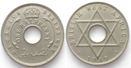 BRITISH WEST AFRICA 1/2 Penny 1949 GEORGE VI Cu-Ni UNC!!!