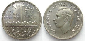 CANADA. 1951, SUDBURY BIG NICKEL, 5 Cents, Cu-Ni, Prooflike