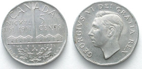 CANADA. 1951 SUDBURY BIG NICKEL w/o sign. 5 Cents Alu 38mm XF+
