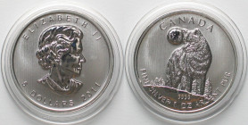 CANADA 5 $ 2011 Wolf CANADIAN WILDLIFE SERIES silver