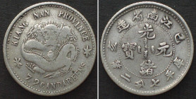 CHINA - KIANGNAN 10 Cents 1899, large rosettes, silver VF+