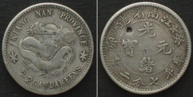 CHINA - KIANGNAN 10 Cents Guimao year (1903) silver VF